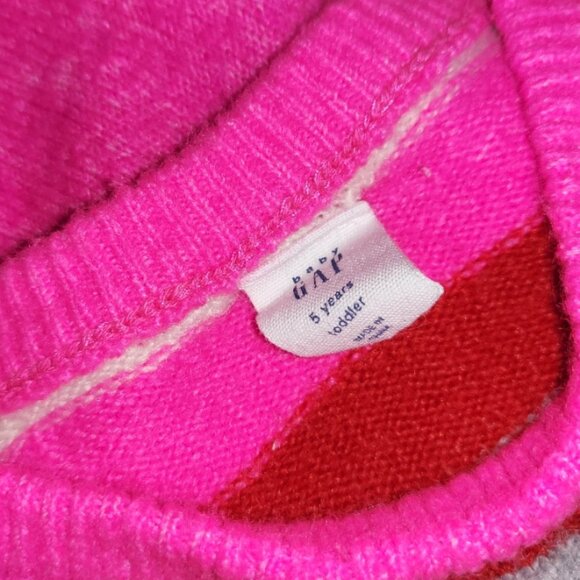 Girl's Sweater Lot w Baby GAP Houndstooth Skort Striped Pink Sweater Dress Sz 5 - Picture 9 of 13